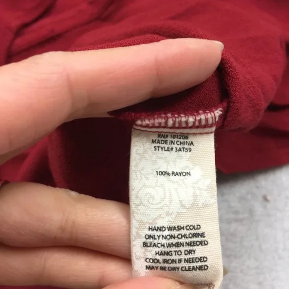 Soft Surroundings Blouse Top Size PS Womans Petite Red Button Front Long Sleeve - Picture 12 of 15